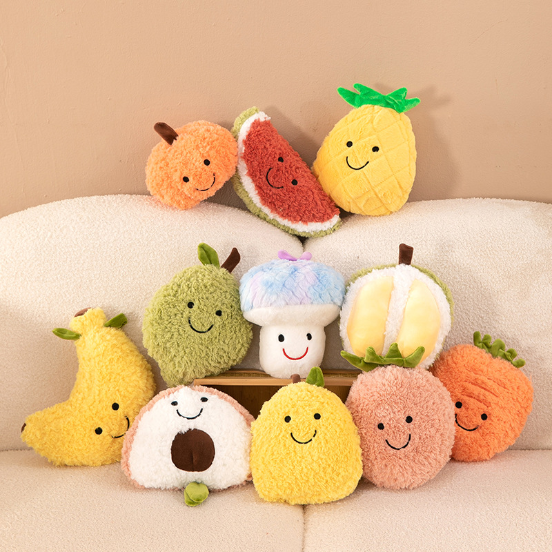 cartoon 8-inch soft fruit doll prize claw doll wedding tossing doll children doll plush toy wholesale full figure