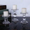 european candle modern romantic and creative glass candlestick domestic ornaments colorful three-piece set roman column candlestick Item Picture