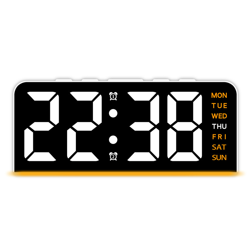 cross-border innovative led large digital clock ambience light date desk clock multi-function digital alarm clock gh8033 details Picture