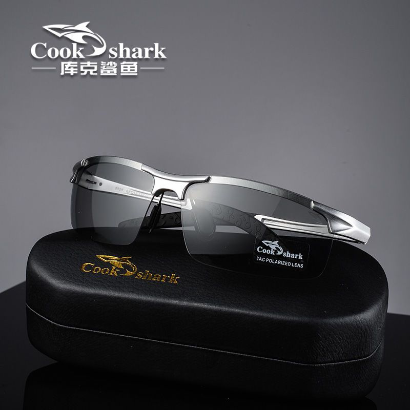 cook shark color changing sunglasses fishing outdoor men polarized day and night sunglasses glasses for driving details Picture