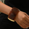 cross-border hot selling amber acrylic wide-faced bracelet japanese and korean simple jade retro minority design high class elegant details Picture