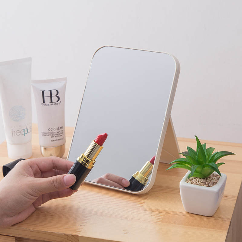 hd makeup mirror desktop simple cosmetic mirror square princess mirror simple foldable and portable cosmetic mirror Application Scenario