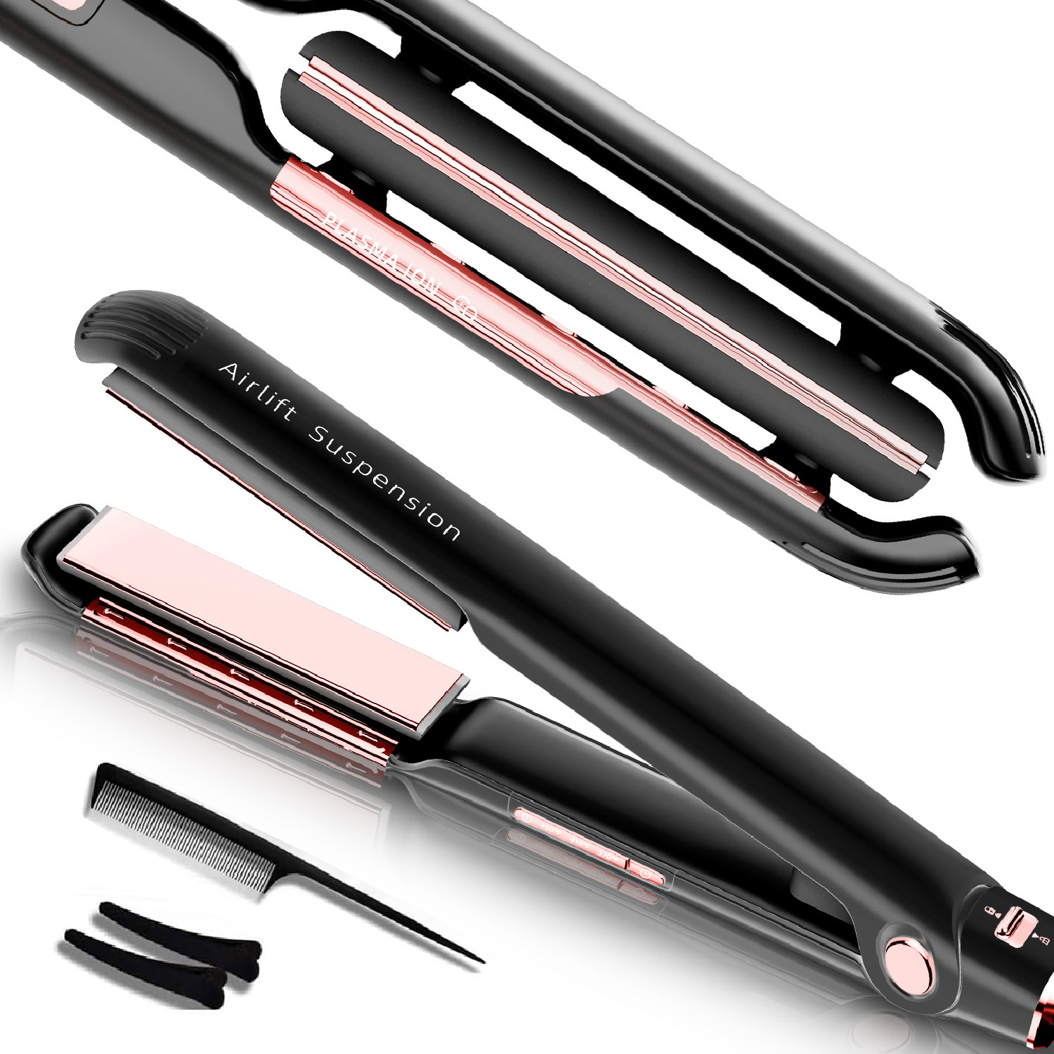 cross-border air suspension anion hair straightener hair salon household hair straightener coil direct dual-use hair straightener hair curler Item Picture