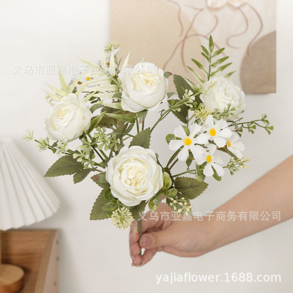 artificial mage peony bouquet home ornamental flower flower arrangement bridal bouquet art decoration pastoral wedding ceremony layout flower material Item Picture