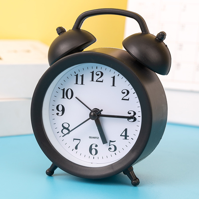 cartoon alarm clock creative bedroom bedside little alarm clock living room digital plastic clock student shuangling decorative small desk clock details Picture