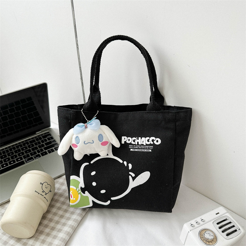 canvas bag for women ins2024 new simple commute lunch box lunch bag minority fashion mini portable small cloth bag Application Scenario