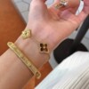 italian jade buche brushed diamond bracelet female 18k all-match mild luxury retro emperor green ornament wholesale Item Picture