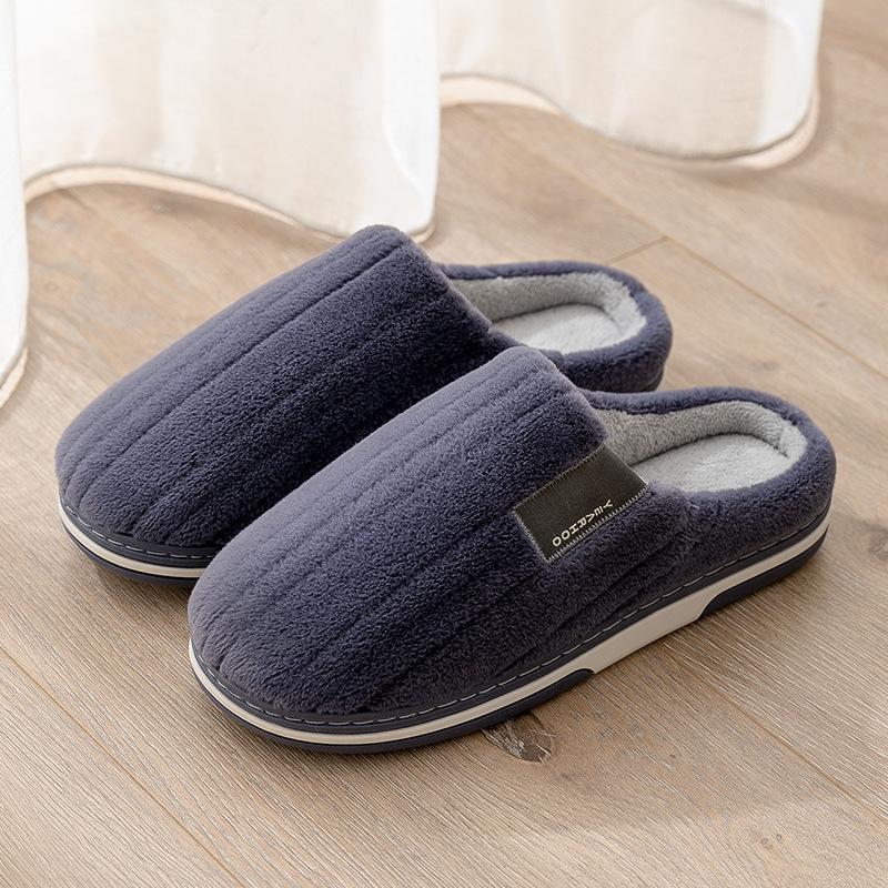 men's cotton slippers men's winter home indoor 2025 new home non-slip warm cotton shoes women's winter full figure