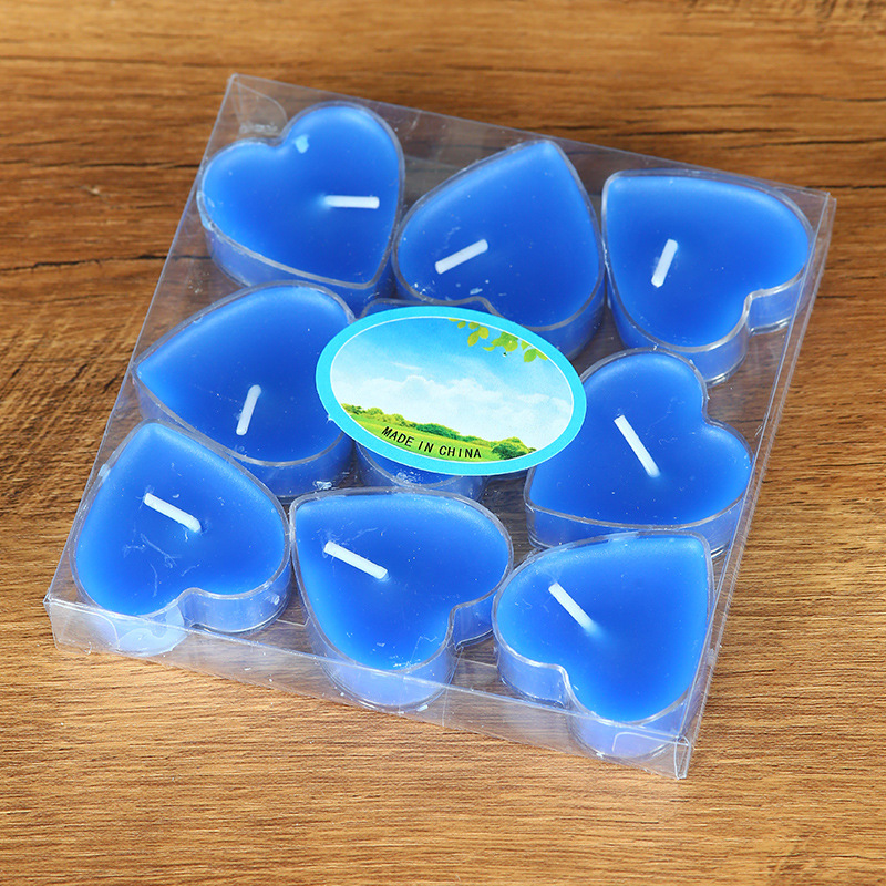 creative plastic heart-shaped 9 pvc candles qixi romantic birthday candle love lover candlelight dinner candle details Picture