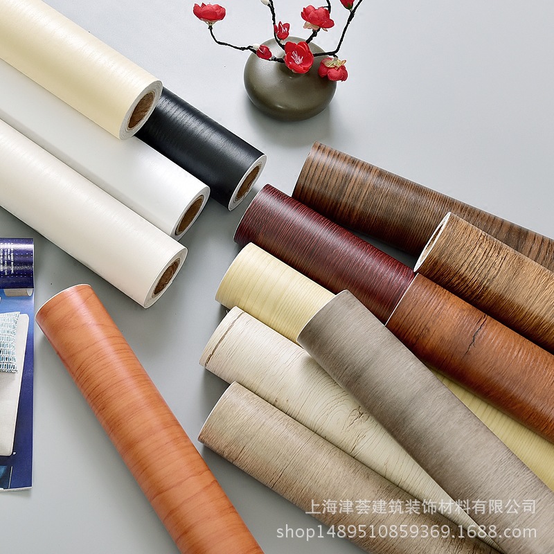 waterproof pvc wood grain furniture refurbished stickers self-adhesive wallpaper wardrobe cupboard table door decoration boeing film full figure