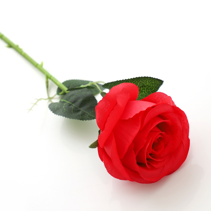 artificial rose bouquet silk flower and plastic flower fake flower single living room decoration dried flower table decoration wedding celebration red floral Item Picture