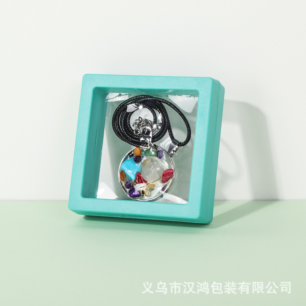 spot anti-oxidation pe film suspension frame storage box transparent jewelry box suspension box necklace jewelry box ring box Item Picture