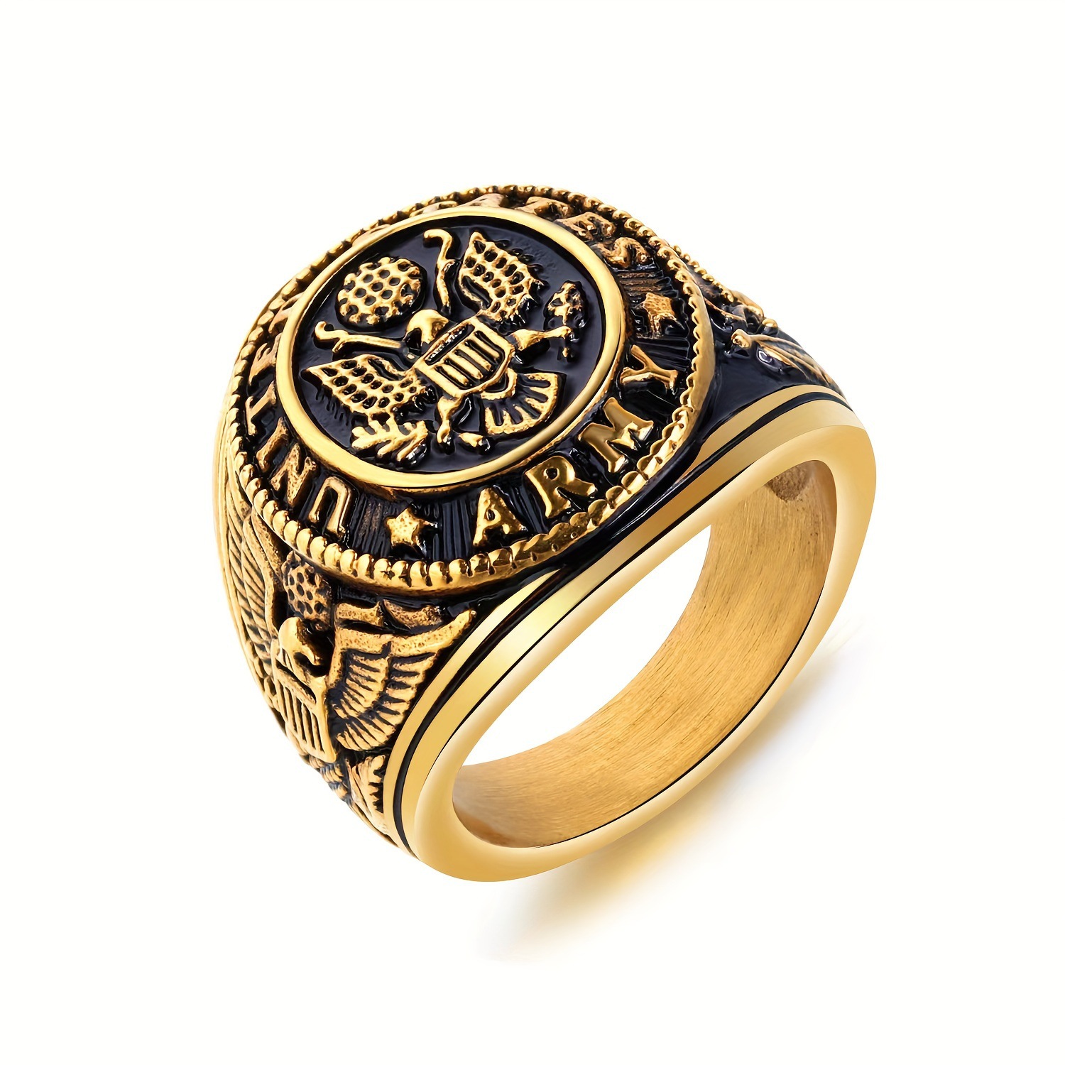amazon hot sale men's ring rings european and american retro cool personality eagle ring factory direct sales wholesale Item Picture