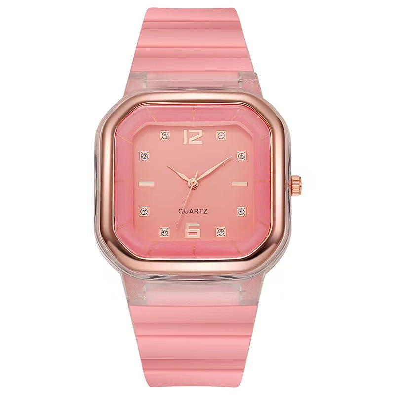 new fashion women's watches student square watch casual silicone trend children's watch women's quartz watch factory wholesale hand Specification drawing