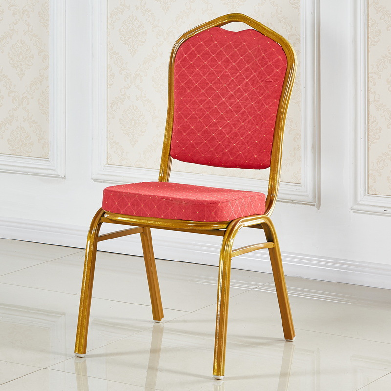 hotel chair banquet hall chair activity conference commercial iron chairs dedicated for restaurants wedding chair red backrest chair details Picture