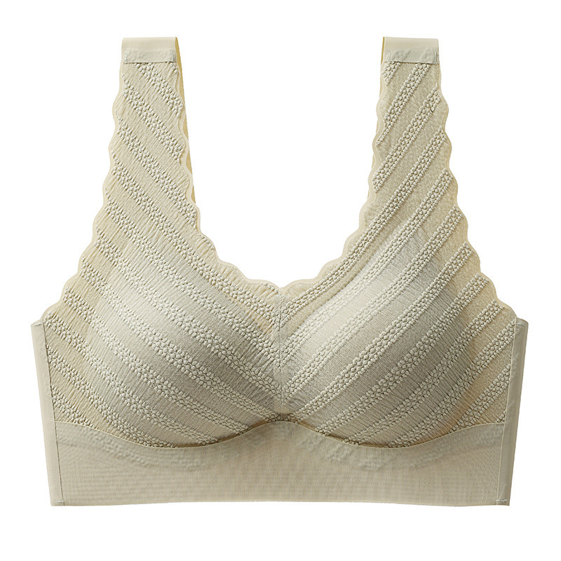 seamless back shaping bra women's small chest push up summer thin lace vest-style large size without steel ring sports bra full figure