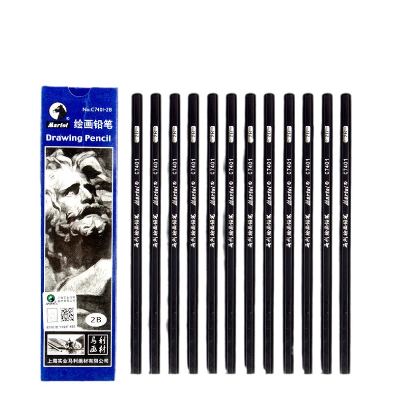 marley pencil sketch black full set boxed soft, medium and hard charcoal pencil hb art drawing exam matte sketch pencil Item Picture
