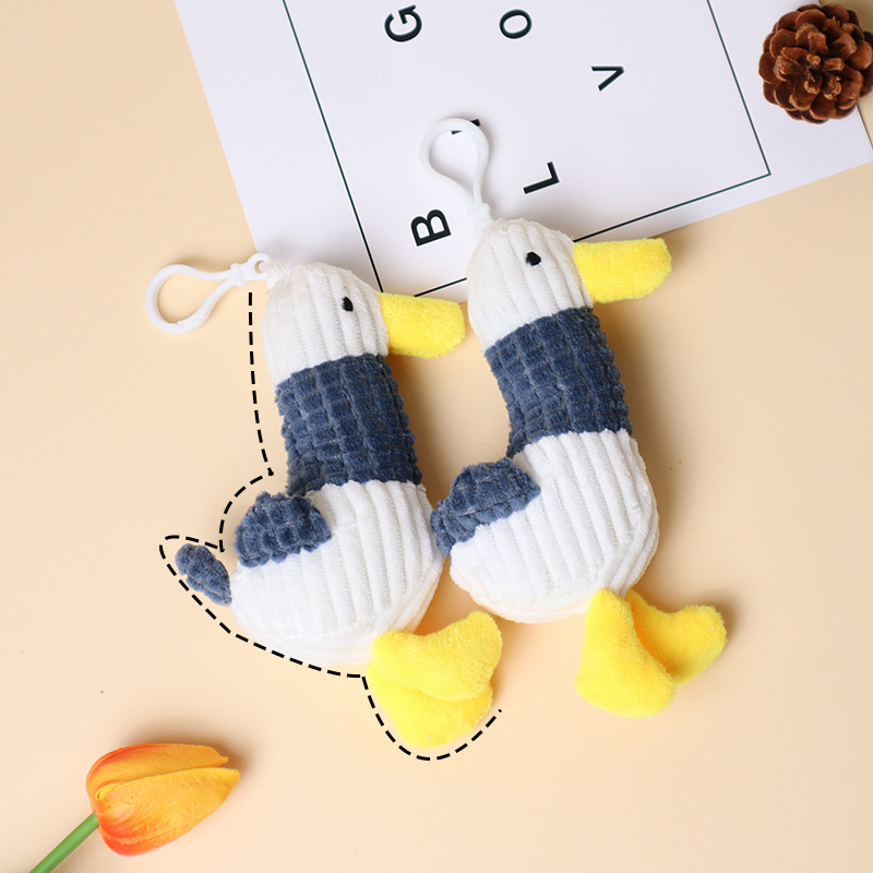 tiktok cute plush animal cheering duck keychain doll duck toy bag bag charm pendant wholesale details Picture