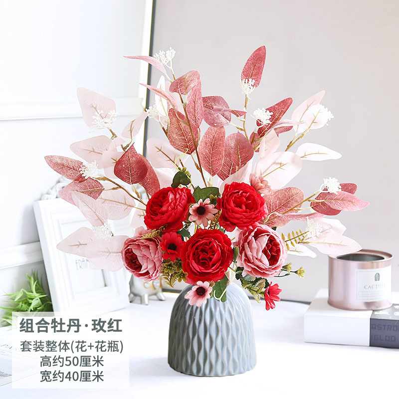 fake/artificial flower living room decoration affordable luxury style home decoration mediterranean floriculture and floral arrangement floral wholesale full figure