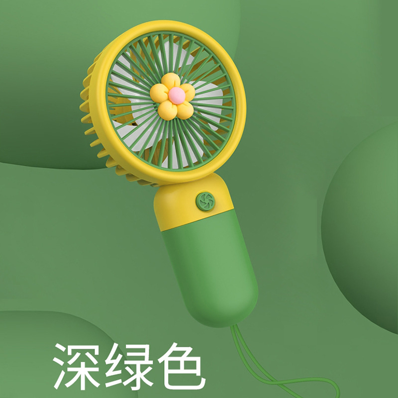 new flower mini handheld fan summer little fresh portable portable portable fan usb power storage fan Specification drawing