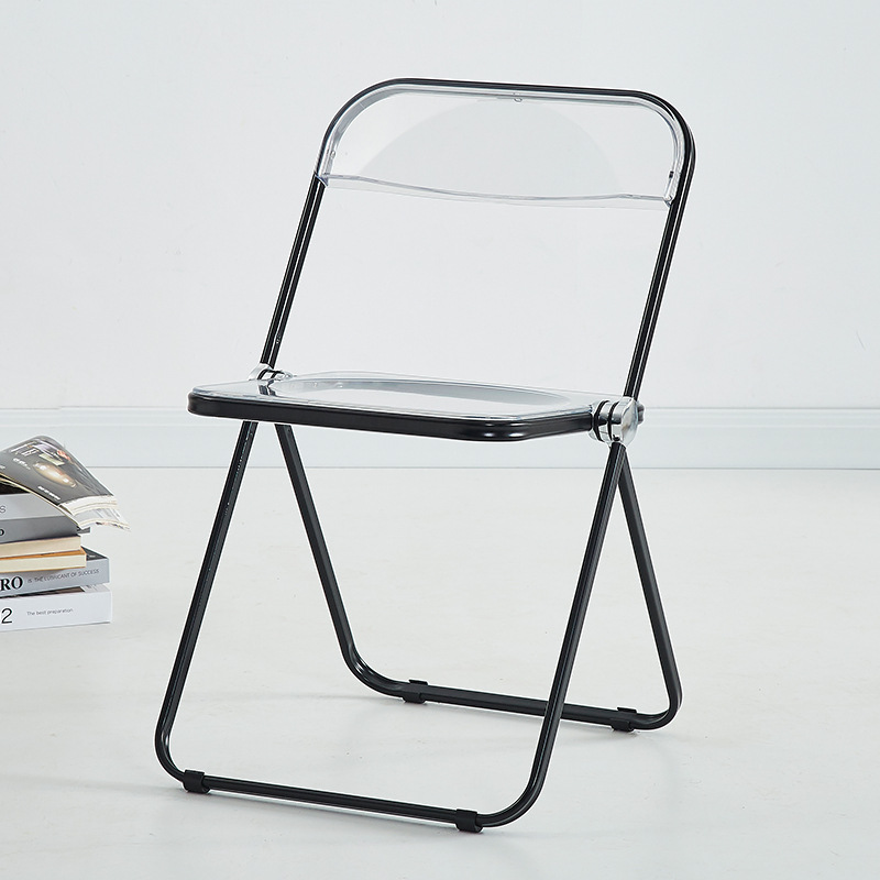 transparent folding chair industrial style dining chair ins stool fashion trending photography chair clothing store cosmetic chair plastic Specification drawing
