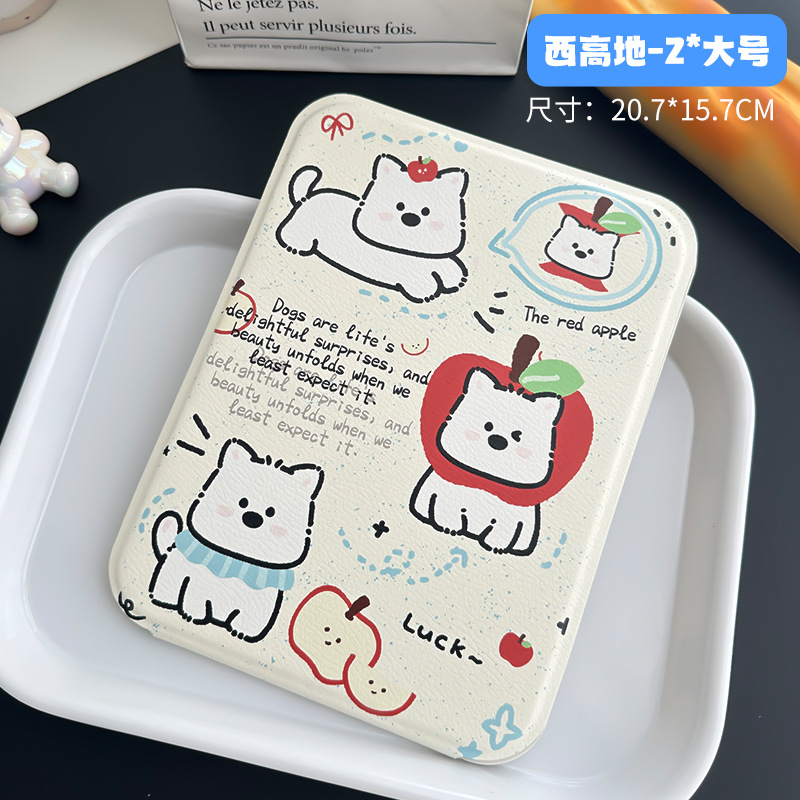 new cute cartoon folding mirror women's desktop stand makeup mirror girl's heart portable small folding mirror wholesale Item Picture