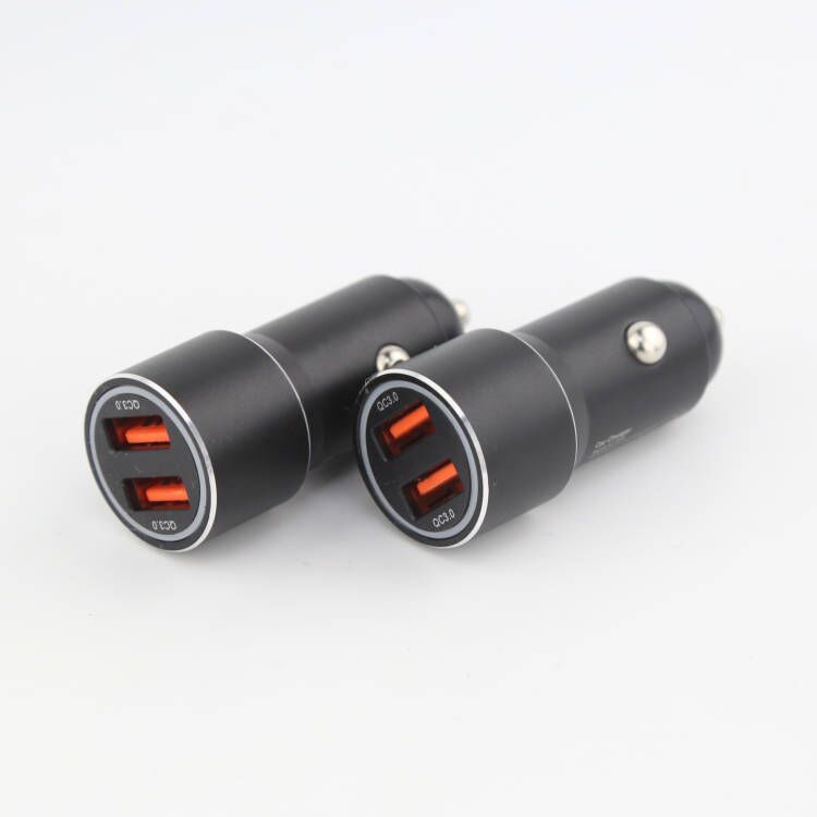 new car charger car charger 38w dual usb metal super fast charge qc3.0 cellphone car charger car charger one for two Specification drawing