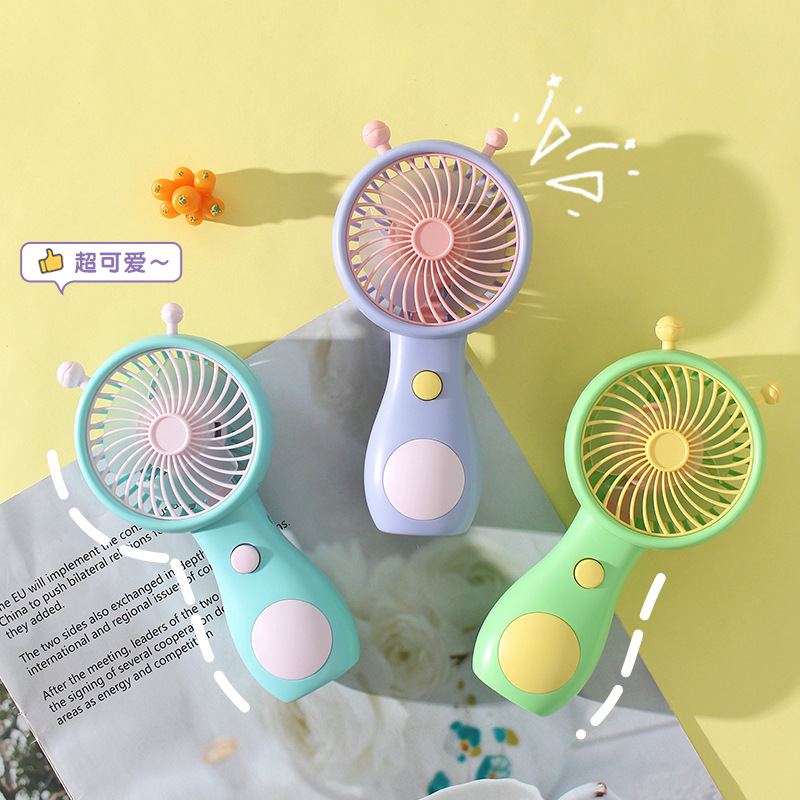 foreign trade new snail small handheld fan usb charging mini fan student children push small gift wholesale full figure