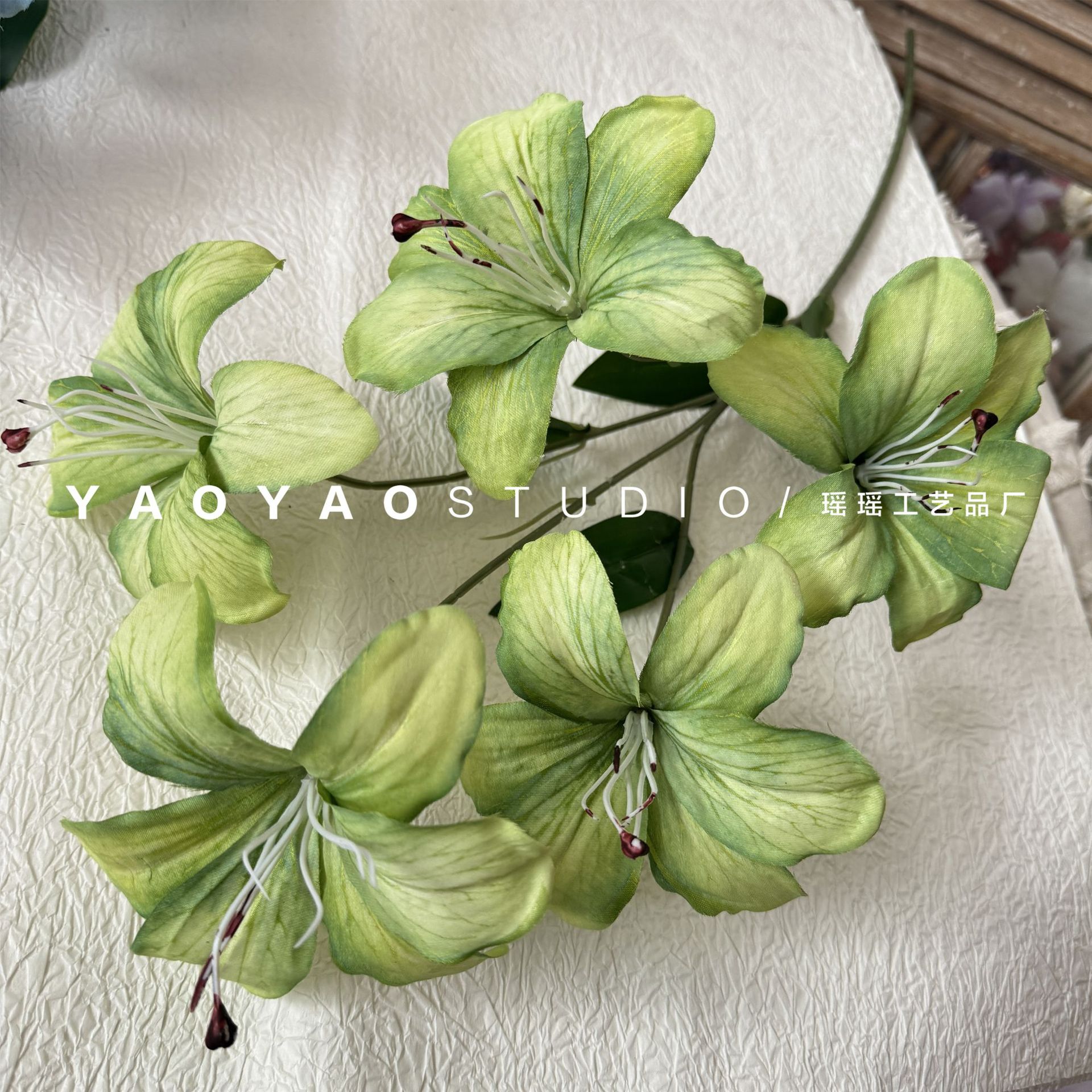5 heads lily bulb 3d printing hemerocallis lily wedding celebration decoration ground power strip flower photo props home decorative fake flower Specification drawing