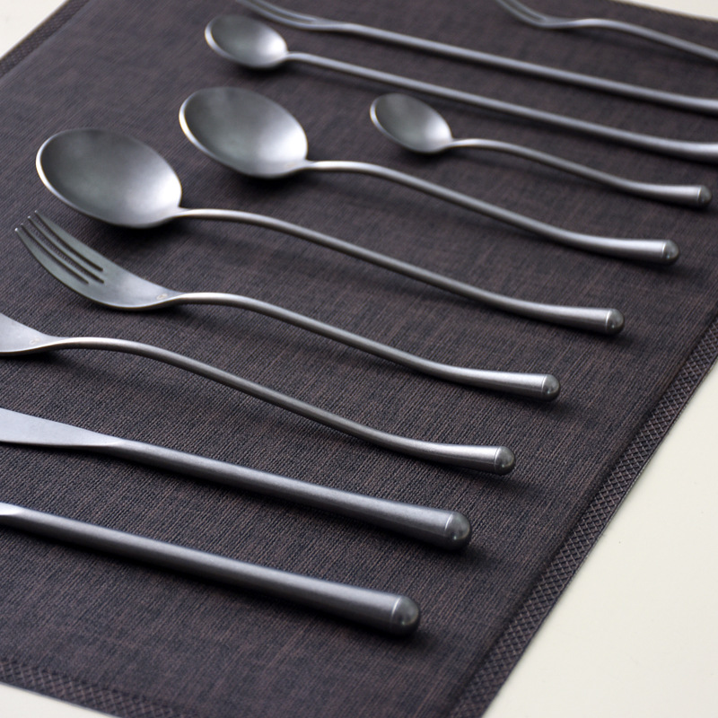 retro distressed 304 stainless steel western-style tableware set japanese main meal knife, fork and spoon restaurant home fruit fork tea spoon Application Scenario