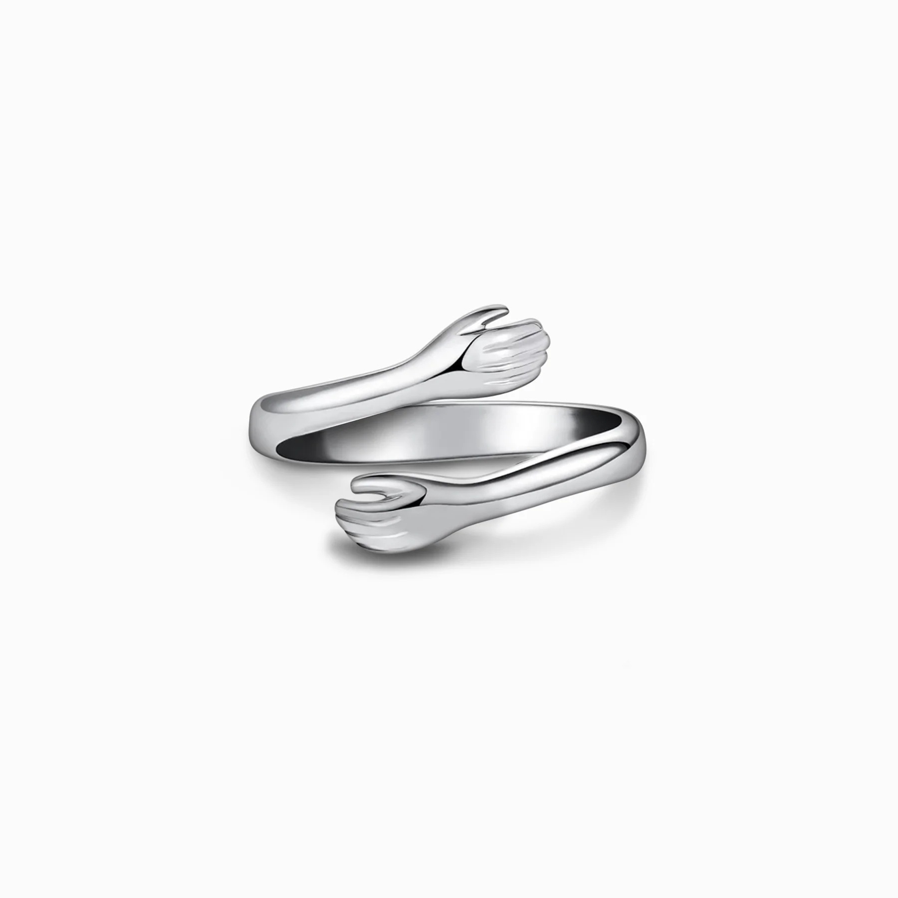 cross-border hot selling s925 sterling silver hug ring for women simple fashion european and american style forefinger ring factory direct sales Specification drawing