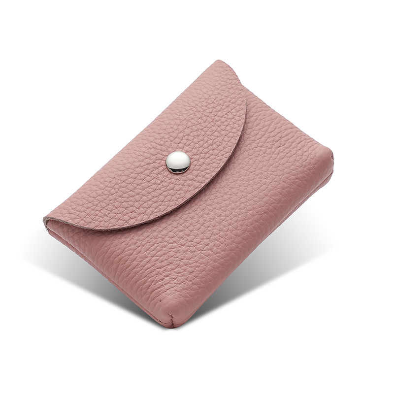 new mini genuine leather coin purse women's first layer cowhide compact bag cover wallet litchi pattern soft leather coin bag Specification drawing