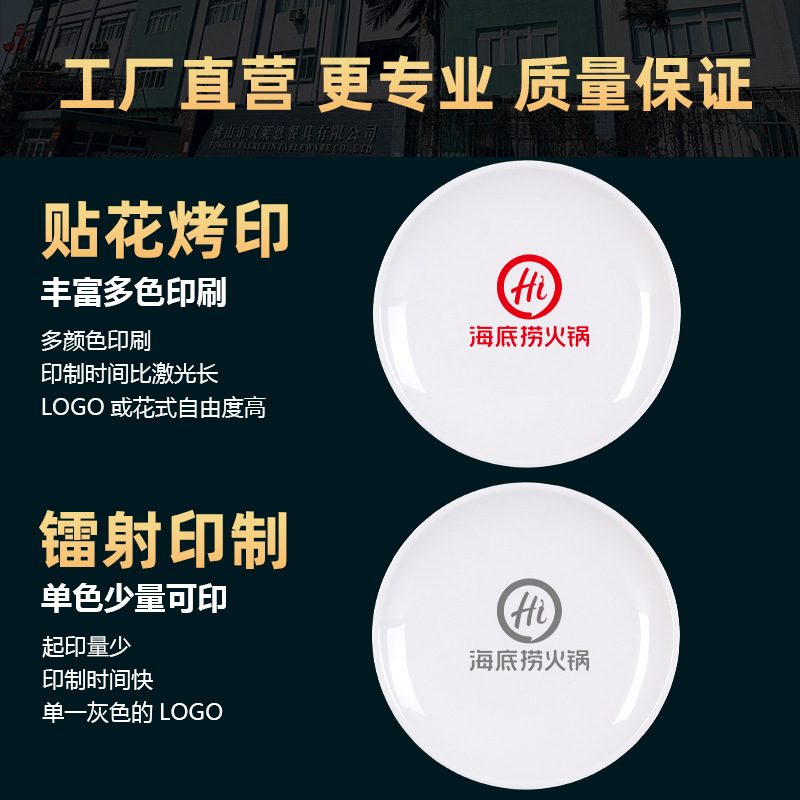 white plate melamine tableware round plate flat plate plastic dish dinner plate food plate western cuisine plate commercial round plate wholesale Application Scenario