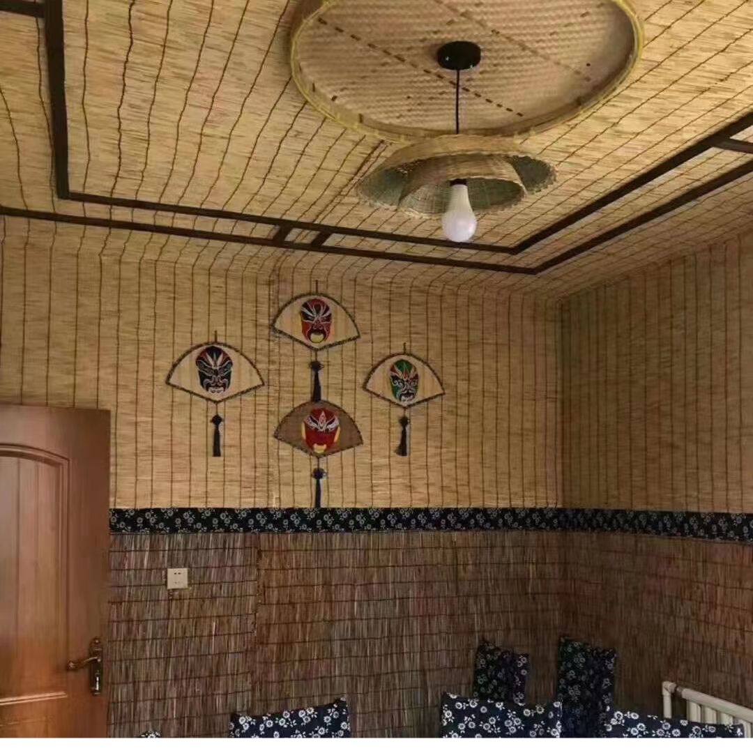 carbonized reed curtain partition straw curtain rolls bamboo curtain farm house decoration retro office decorations awning curtain Item Picture