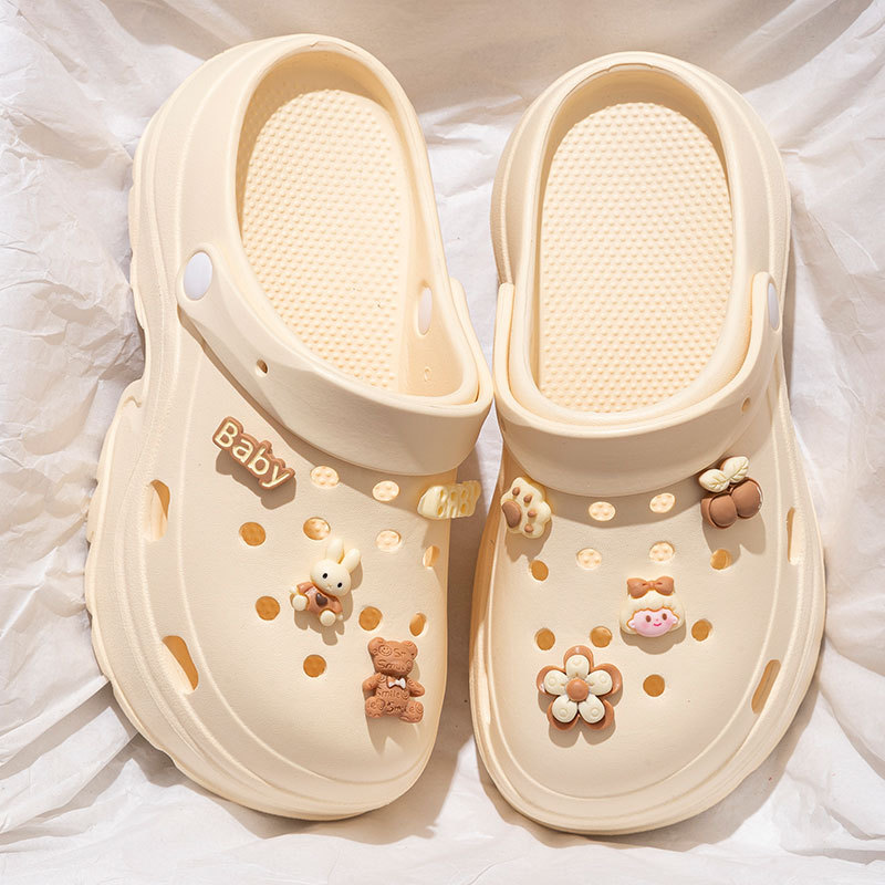 breathable coros shoes women's outdoor wear 2024 summer eva slip-on thick-soled beach sandals deodorant increased by hole slippers Application Scenario