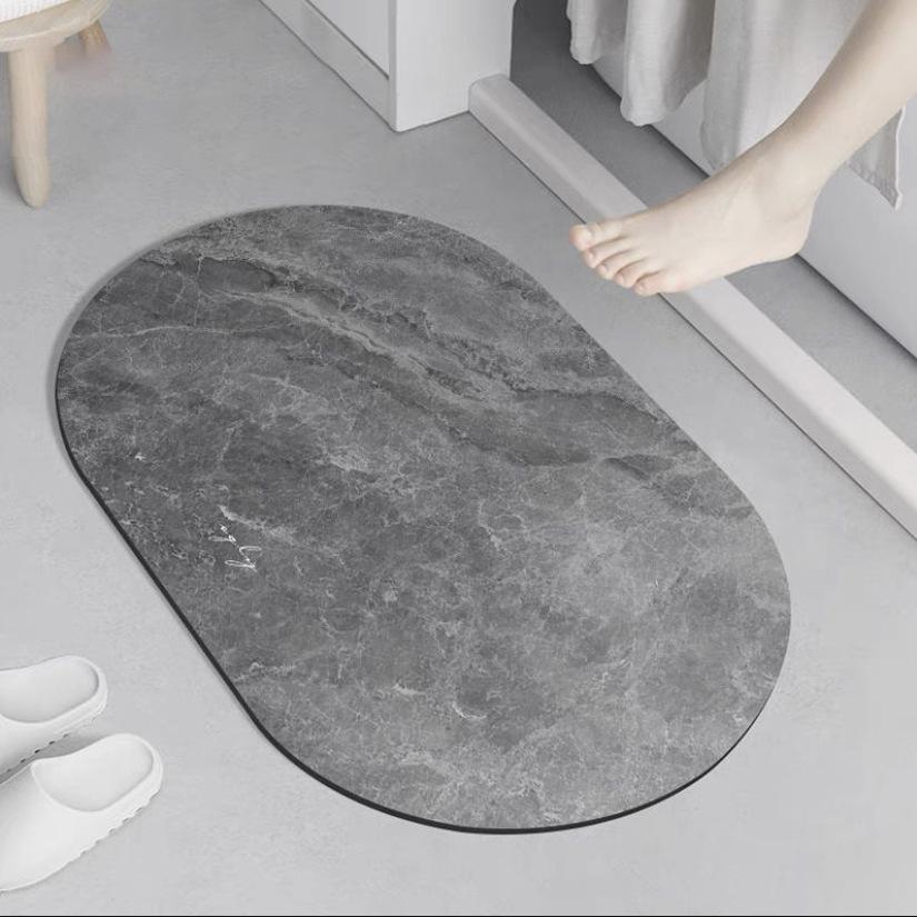 marbling home bathroom carpet non-slip mat diatom ooze quick-drying absorbent bathroom entrance stain-resistant mat Application Scenario
