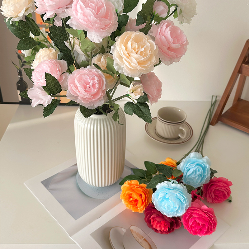 3 heads ranunculus asiaticus artificial/fake flower silk flower wedding decoration home decoration bouquet plastic flowers three heads ranunculus asiaticus Application Scenario
