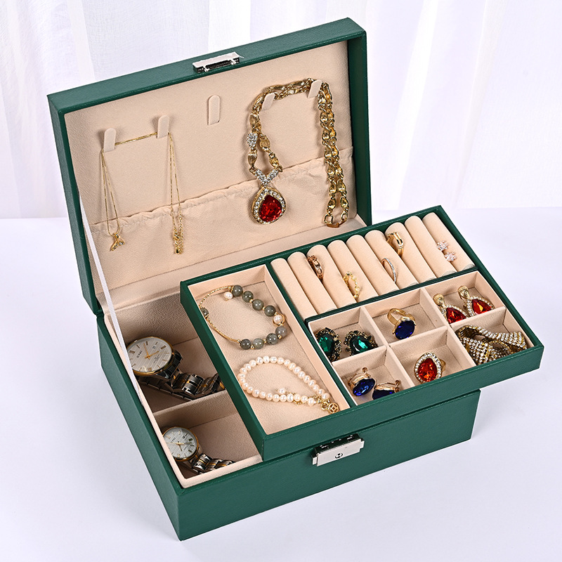 new jewelry box storage box high-grade large capacity ring earrings necklace bangle watch accessories jewellery packing box Specification drawing