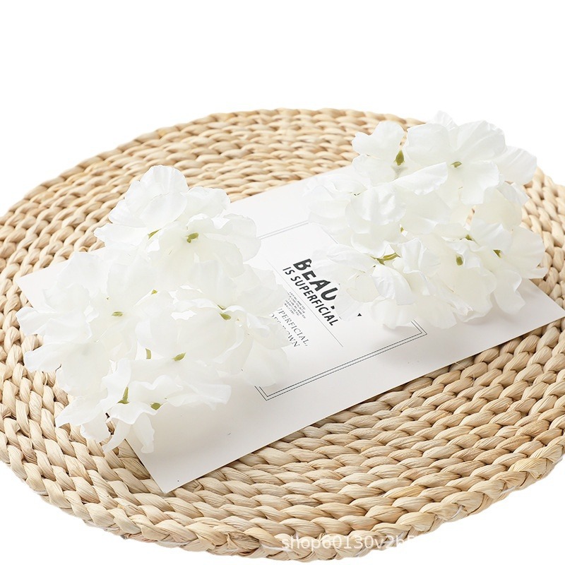 artificial flower burning edge hydrangea head diy handmade material hair accessories hanfu flower head decoration artificial fake flower Item Picture