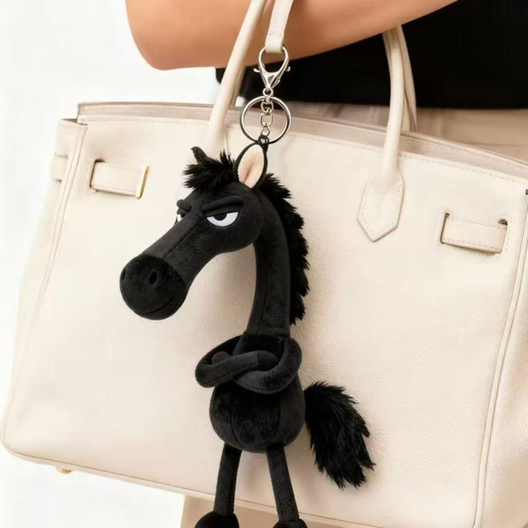 tianxuan dark horse 2026 year of horse plush hang decorations package pendant mascot pony doll doll keychain toy full figure