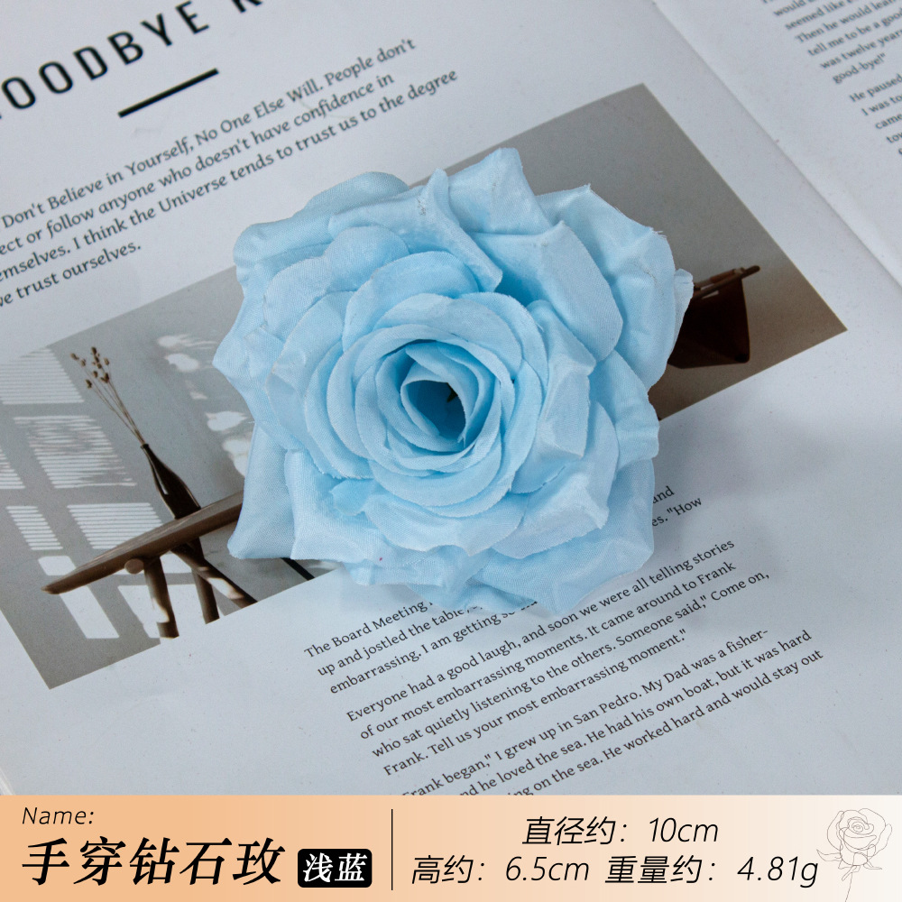 hand-worn diamond rose flower head wedding wedding background wall decoration wearing flower corsage garland accessories rose perianth wholesale Specification drawing