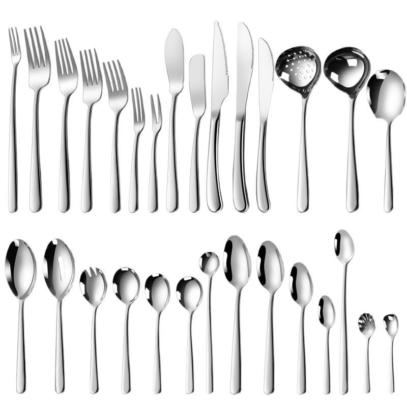 thick elegant 304 stainless steel tableware knife fork spoon steak suit series hotel western coffee dessert spoon Item Picture