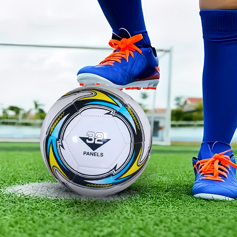 competition training thickened pvc wear-resistant explosion-proof football classic black white eva machine sewing adult no. 5 football details Picture