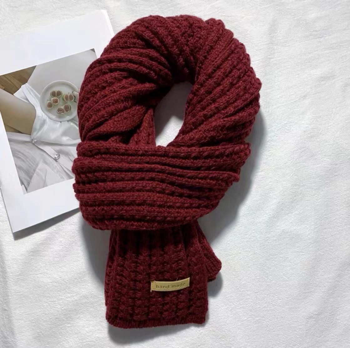 new korean classic houndstooth double-sided scarf autumn and winter thermal knitting scarf all-matching couple trend wholesale Application Scenario
