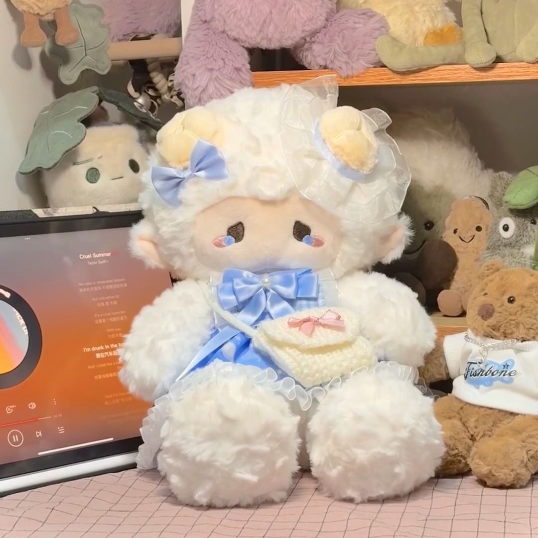 new puff lamb plush toy doll cute dress lamb puppet bed sleeping doll birthday girl Specification drawing