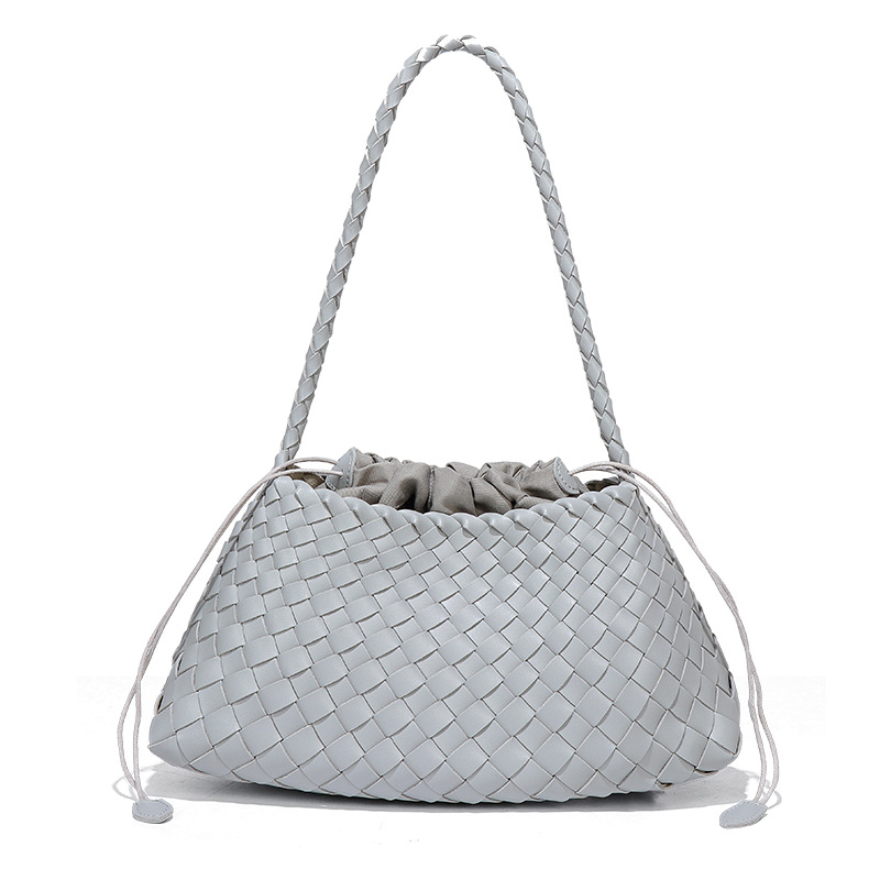 source factory live broadcast popular women's shoulder bag fashion woven bag all-match underarm bag retro son mother tote full figure