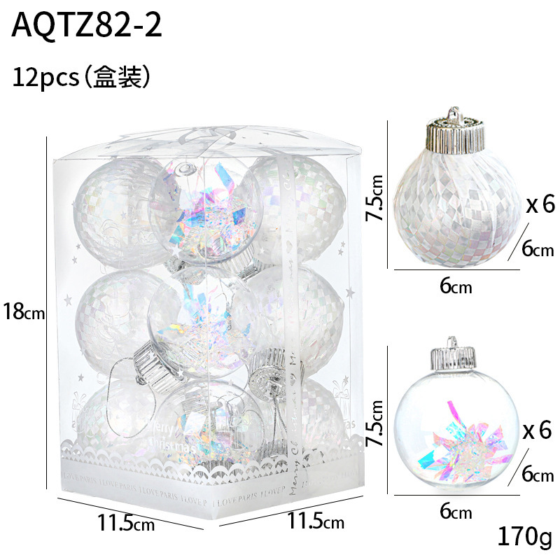cross-border color christmas ball set transparent ball foam ball plastic colorful mesh ball christmas tree show window decoration Application Scenario