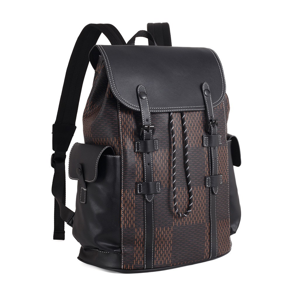 2023 new fashion plaid trendy large capacity backpack college student leisure schoolbag computer bag men wholesale details Picture