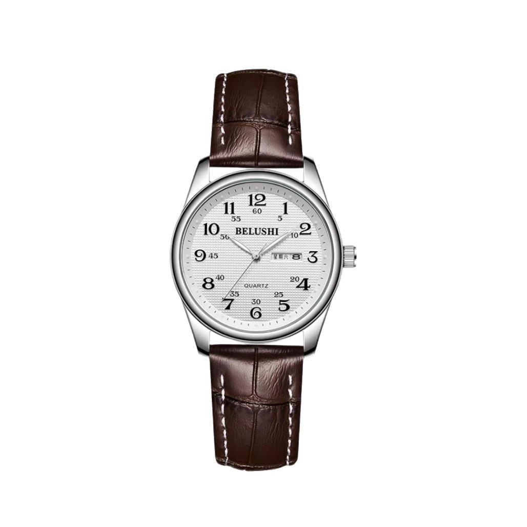 louis jilun cross-border hot sale big word watch for the elderly couple waterproof luminous calendar watch quartz watch factory details Picture