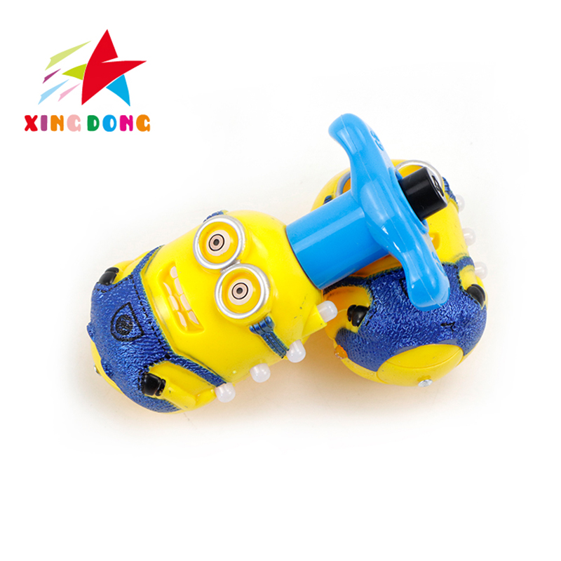 儿童玩具 魔力陀螺 按压陀螺小黄人 带灯光音乐 展示盒